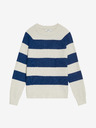 Marks & Spencer Gestreifter Pullover aus luftigem Garn mit Rundhalsausschnitt Marks & Spencer blau
