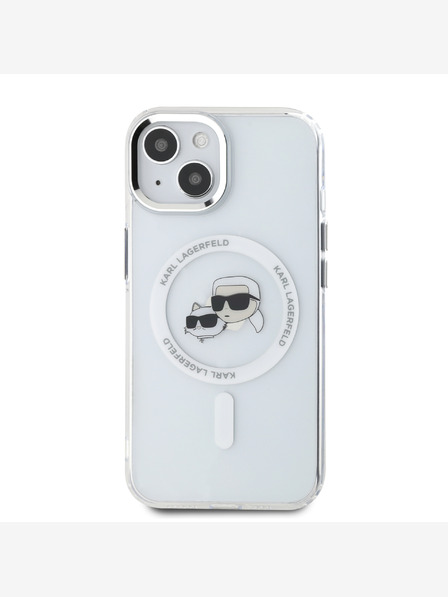 Karl Lagerfeld Karl Lagerfeld IML K&CH Heads Metallrahmen MagSafe Back Cover für iPhone 13 Transparent