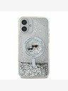 Karl Lagerfeld Karl Lagerfeld Liquid Glitter Karl und Choupette Heads MagSafe Back Cover für iPhone 16 Transparent
