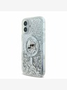 Karl Lagerfeld Karl Lagerfeld Liquid Glitter Karl und Choupette Heads MagSafe Back Cover für iPhone 16 Transparent