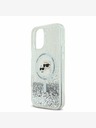 Karl Lagerfeld Karl Lagerfeld Liquid Glitter Karl und Choupette Heads MagSafe Back Cover für iPhone 16 Transparent