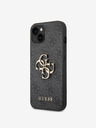 Guess PU 4G Metal Logo Rückseite Hülle für iPhone 14 Grey Handyhülle