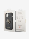Guess PU 4G Metal Logo Rückseite Hülle für iPhone 14 Grey Handyhülle