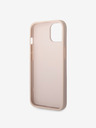 Guess PU 4G Metal Logo Rückseite Hülle für iPhone 15 Pink Handyhülle