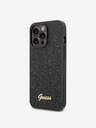 Guess Guess PC/TPU Glitter Flakes Metall-Logo-Rückseite für iPhone 14 Pro Max Schwarz