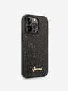 Guess Guess PC/TPU Glitter Flakes Metall-Logo-Rückseite für iPhone 14 Pro Max Schwarz