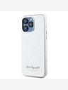 Karl Lagerfeld Genarbtes PU Hotel RSG Back Cover für iPhone 15 Pro Grau Karl Lagerfeld