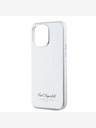 Karl Lagerfeld Genarbtes PU Hotel RSG Back Cover für iPhone 15 Pro Grau Karl Lagerfeld