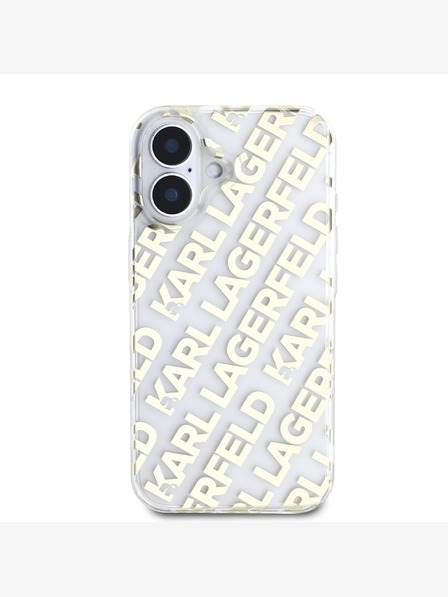 Karl Lagerfeld Karl Lagerfeld IML Electroplated Repeated Logo Back Cover für iPhone 16 Gold