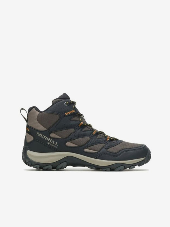 Merrell Braune und schwarze knöchelhohe Herren Outdoor-Sneaker MERRELL West Rim Sport Mid GTX