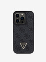 Guess Guess PU PU 4G Strass Triangle Metall Logo Back Cover für iPhone 15 Pro Schwarz
