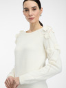 Orsay Cremefarbener Damenpullover mit Blumenapplikation ORSAY
