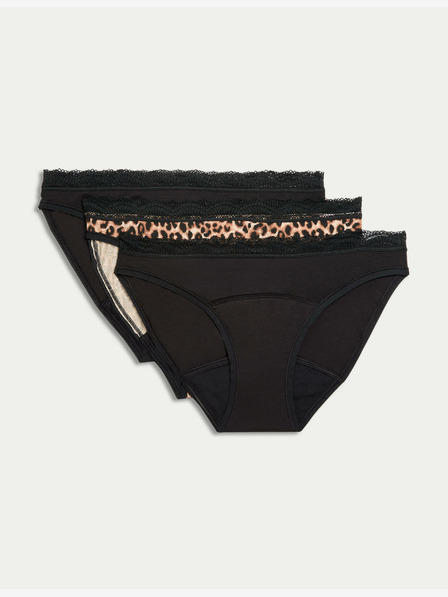 Marks & Spencer Hochsaugfähiger Menstruations-Bikini-Slip, 3 Stück Marks & Spencer schwarz