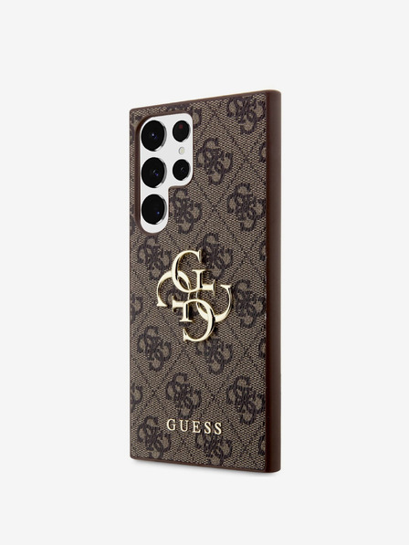 Guess PU 4G Metal Logo Samsung Galaxy S23 Ultra Brown Handyhülle