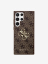Guess Guess PU 4G Metall Logo Rückseite für Samsung Galaxy S23 Ultra Braun