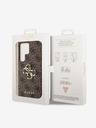 Guess Guess PU 4G Metall Logo Rückseite für Samsung Galaxy S23 Ultra Braun