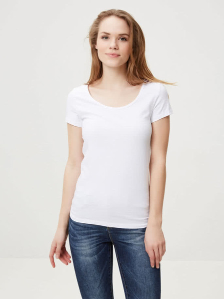 Vero Moda Weißes Basic-T-Shirt mit Rundhalsausschnitt VERO MODA Maxi My