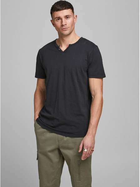Jack & Jones Schwarzes Jack & Jones Esplit Hemd mit Knopfleiste