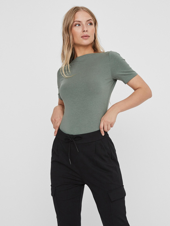 Vero Moda Grünes Damen-Basic-T-Shirt VERO MODA Panda