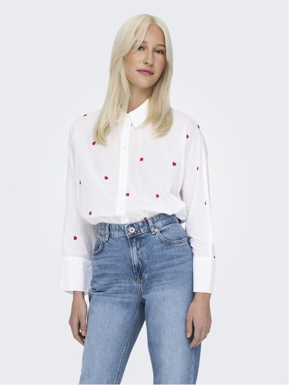 ONLY Weißes gemustertes Damen-Shirt ONLY New Lina