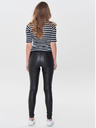 ONLY Schwarze Kunstlederhose mit niedriger Taille ONLY