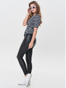ONLY Schwarze Kunstlederhose mit niedriger Taille ONLY