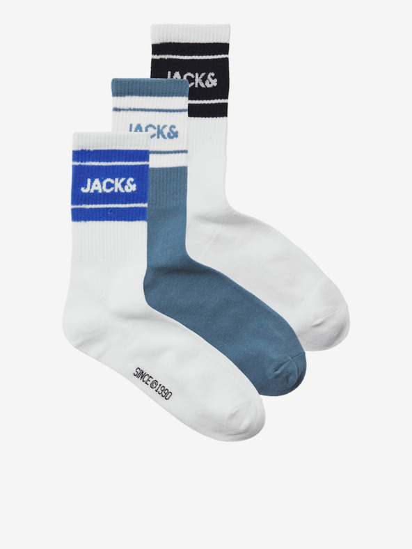 Jack & Jones Dreierpack Herrensocken in weiß und blau Jack & Jones