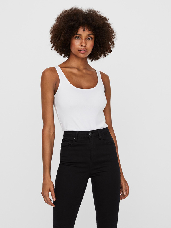 Vero Moda Weißes Basic-Tank-Top VERO MODA Maxi