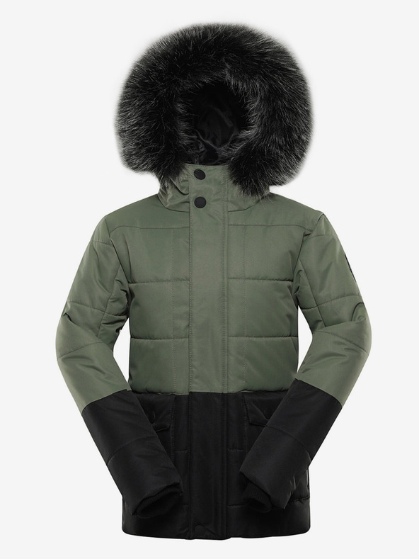ALPINE PRO Schwarz-grüne Kinder-Winterjacke ALPINE PRO EGYPO
