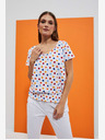 Moodo Weißes gemustertes Damen-T-Shirt Moodo