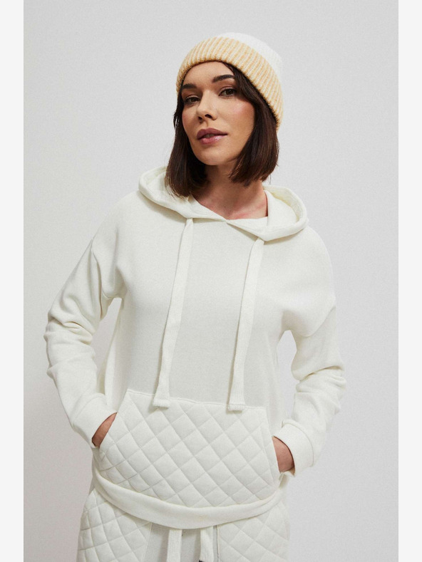 Moodo Weißer Damen-Kapuzenpullover Moodo