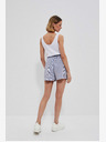 Moodo Weiß und blau gestreifte Damen-Shorts Moodo