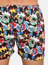 Styx Türkis und schwarz gemusterte Herrenshorts Styx art OMG