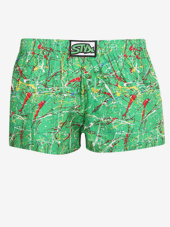 Styx Grün gemusterte Shorts für Jungen Styx art Jáchym