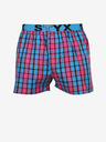 Styx Rosa und blau karierte Herrenshorts Styx