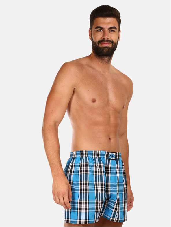 Styx Blau karierte Shorts Styx für Herren
