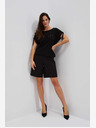 Moodo Schwarzes durchbrochenes Damen-T-Shirt Moodo