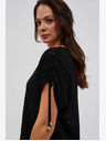 Moodo Schwarzes durchbrochenes Damen-T-Shirt Moodo