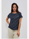 Moodo Dunkelblau gemustertes T-Shirt Moodo