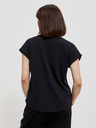 Moodo Schwarzes Damenshirt mit glänzendem Druck Moodo