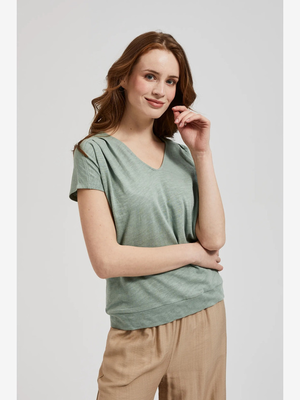 Moodo Grünes Kurzarm-T-Shirt Moodo