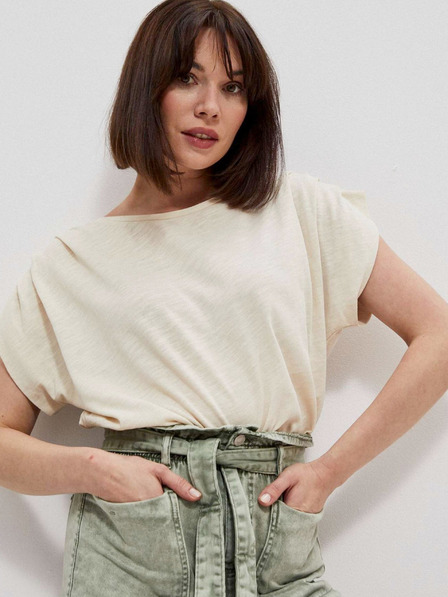 Moodo Cremefarbenes Damen-Shirt Moodo