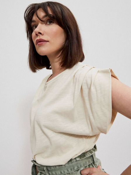 Moodo Cremefarbenes Damen-Shirt Moodo