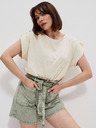 Moodo Cremefarbenes Damen-Shirt Moodo
