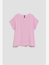 Moodo Rosa T-Shirt mit V-Ausschnitt Moodo