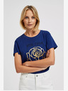 Moodo Moodo Dunkelblau bedrucktes T-Shirt