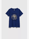 Moodo Moodo Dunkelblau bedrucktes T-Shirt