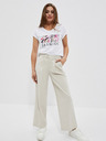 Moodo Weißes bedrucktes Damen-T-Shirt Moodo