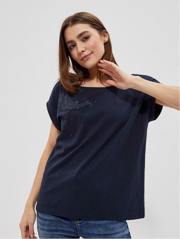 Moodo Dunkelblaues Damen T-Shirt Moodo