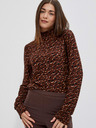 Moodo Braunes gemustertes Damen-Shirt Moodo